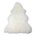 White Australian sheepskin wool decorative sheepskin rug on a white background
