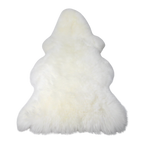 White Australian sheepskin wool decorative sheepskin rug on a white background
